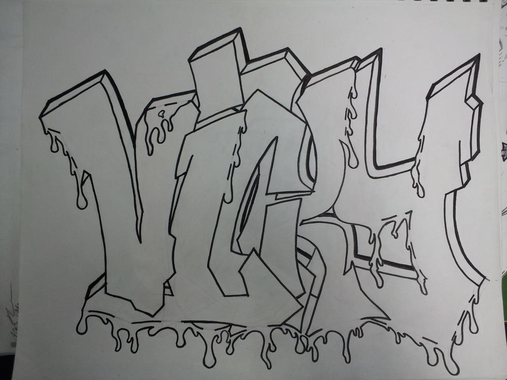 Detail Graffiti Sketch Nama Nomer 28