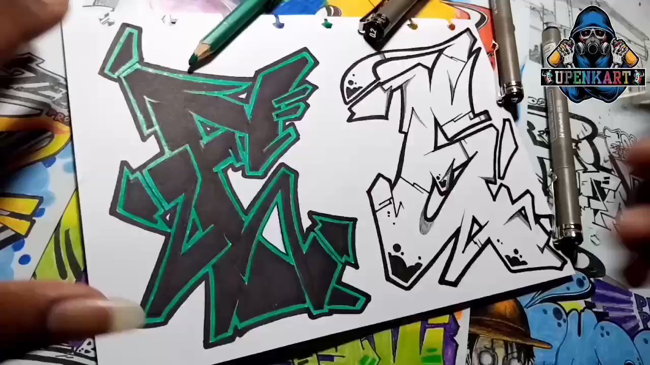 Detail Graffiti Sketch Nama Nomer 39