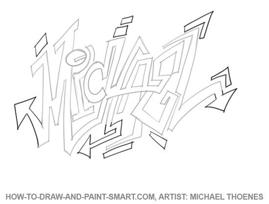 Detail Graffiti Sketch Name Nomer 19
