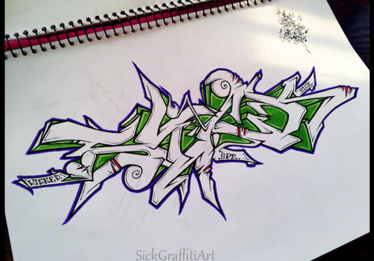 Detail Graffiti Sketch Name Nomer 21