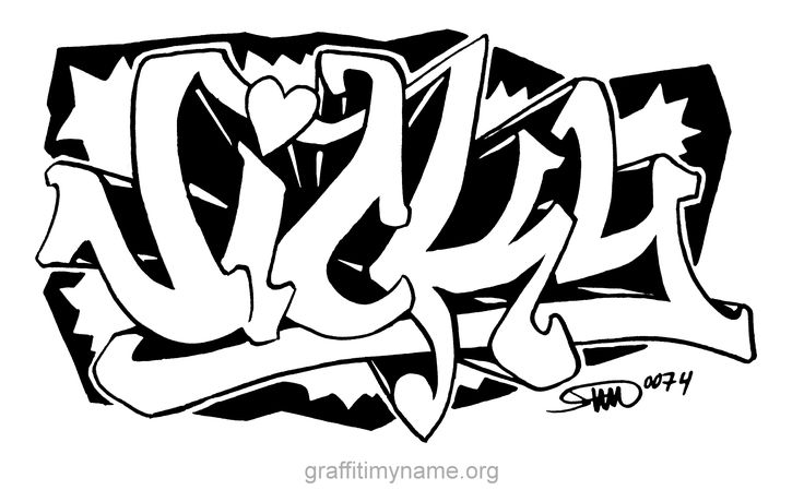 Detail Graffiti Sketch Name Nomer 22