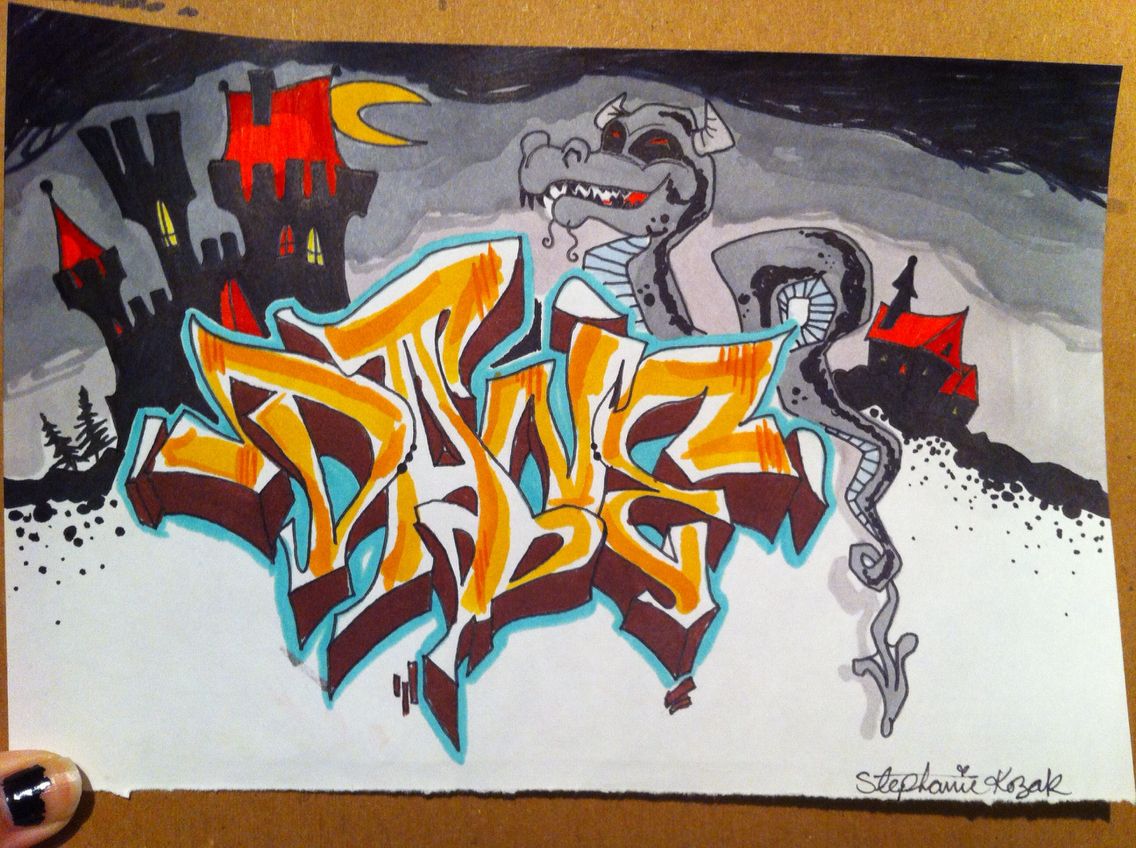 Detail Graffiti Sketch Name Nomer 36