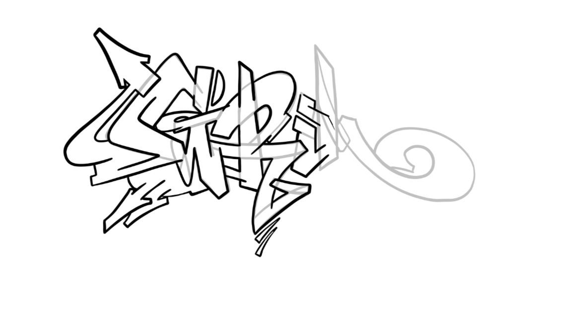 Detail Graffiti Sketch Name Nomer 37