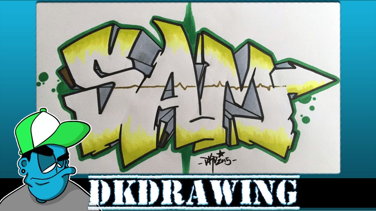 Detail Graffiti Sketch Name Nomer 4