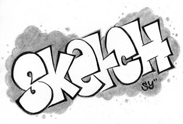 Detail Graffiti Sketch Name Nomer 40