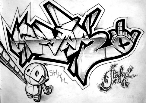 Detail Graffiti Skets Book Nomer 42