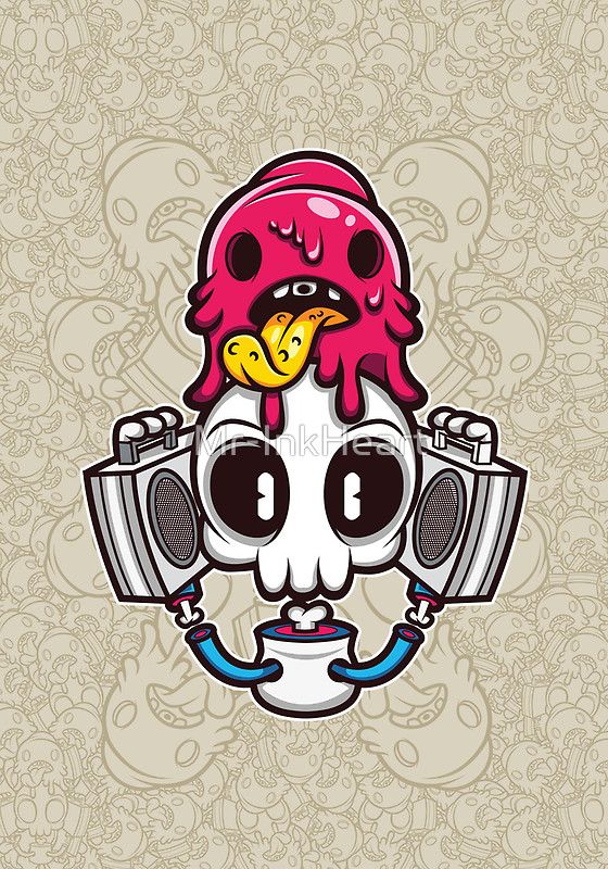 Graffiti Skull Cartoon - KibrisPDR