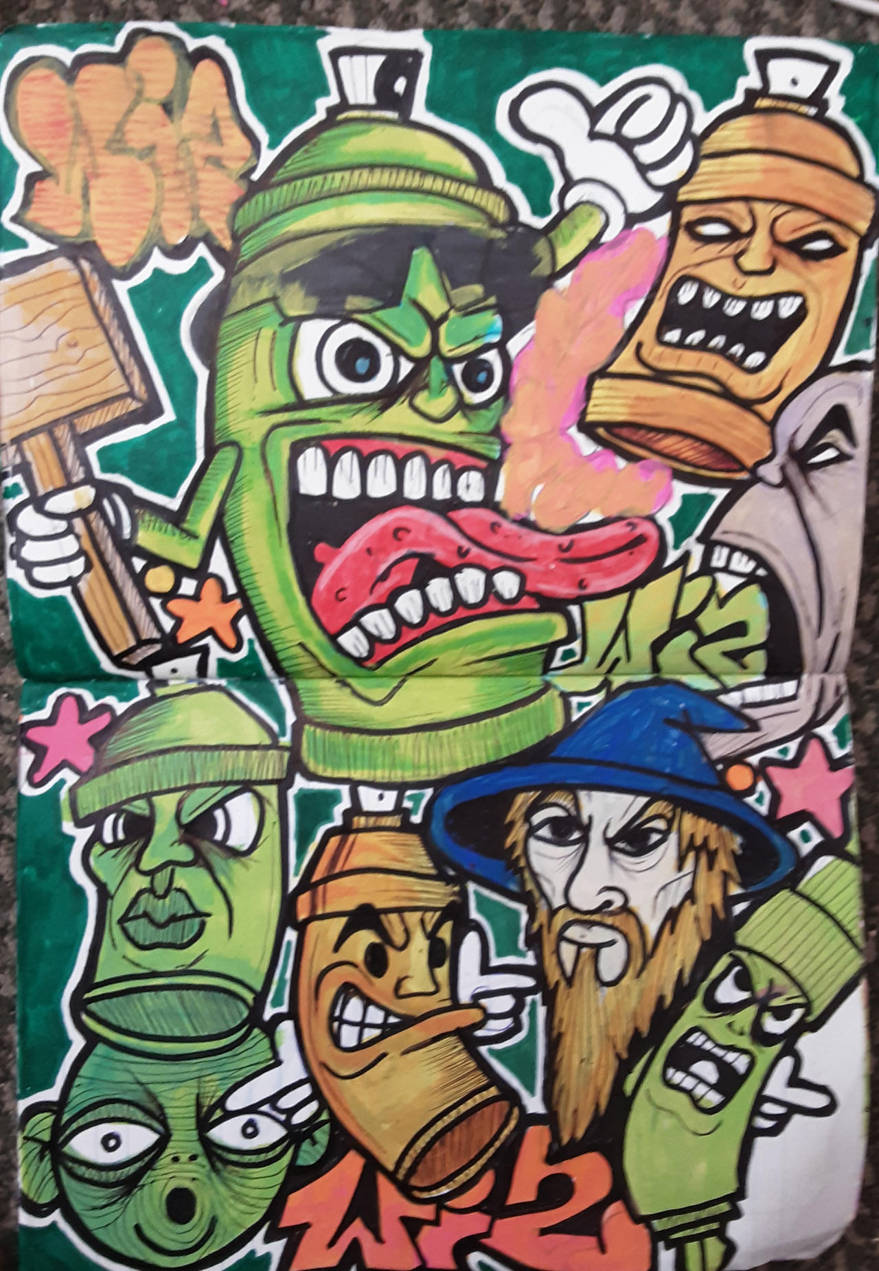 Detail Graffiti Spray Can Characters By Wizard Nomer 36