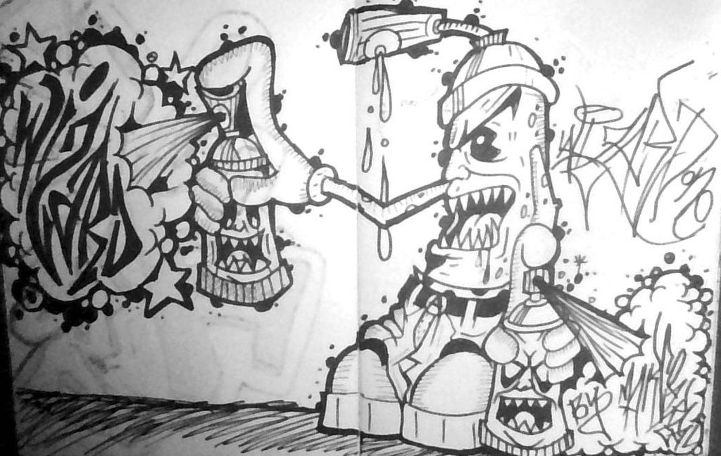 Detail Graffiti Spray Can Characters Drawings Nomer 19