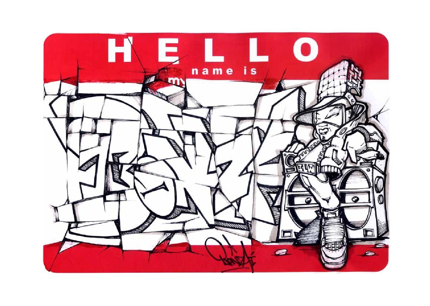 Detail Graffiti Stickers Hello My Name Is Nomer 21