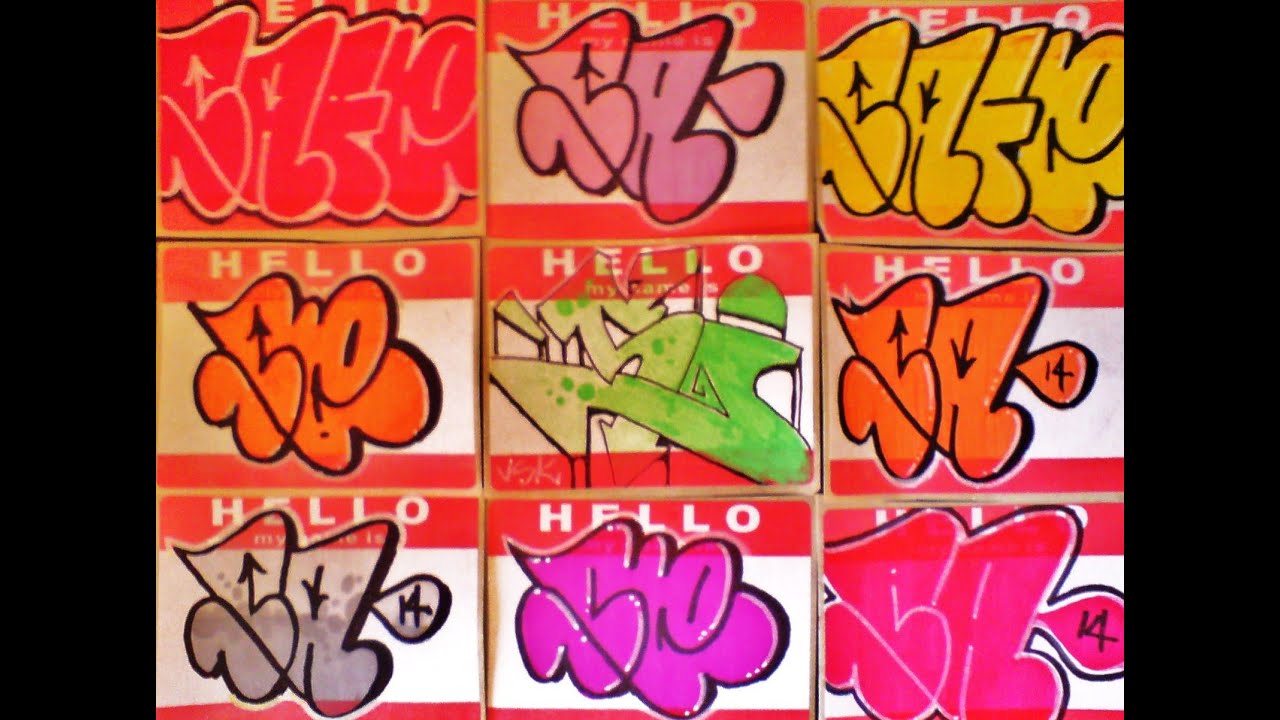 Detail Graffiti Stickers Hello My Name Is Nomer 23