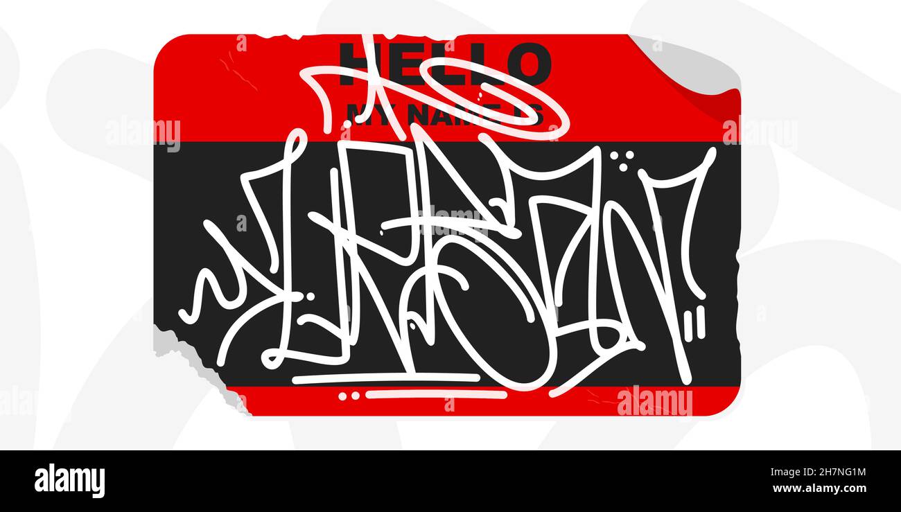 Detail Graffiti Stickers Hello My Name Is Nomer 27