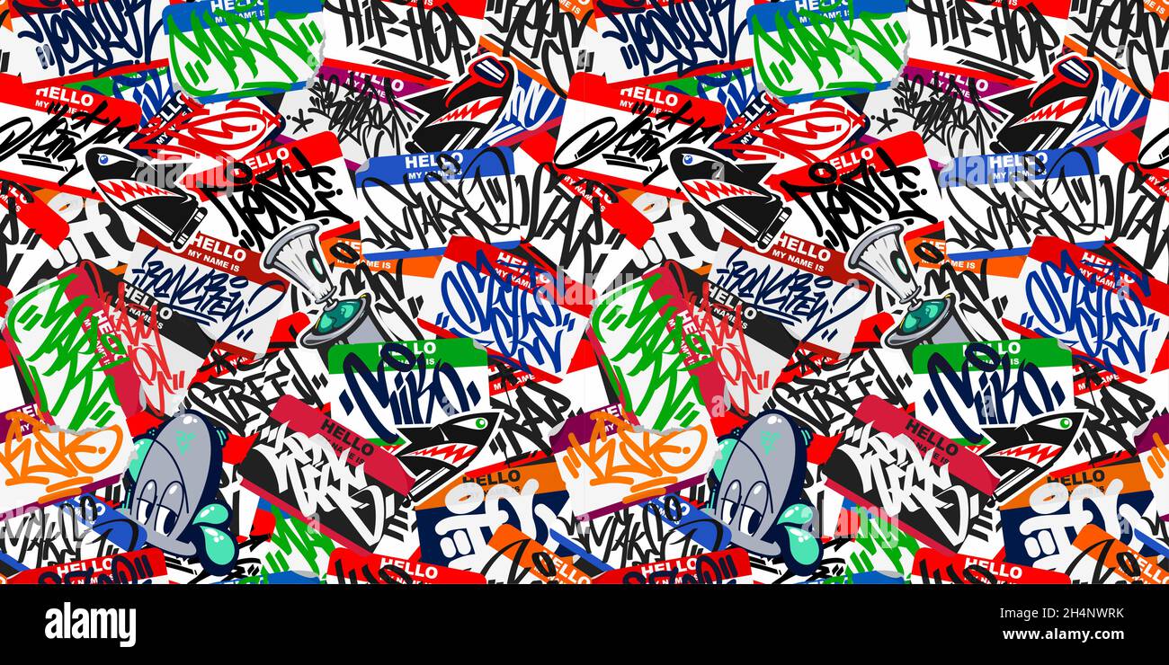 Detail Graffiti Stickers Hello My Name Is Nomer 36