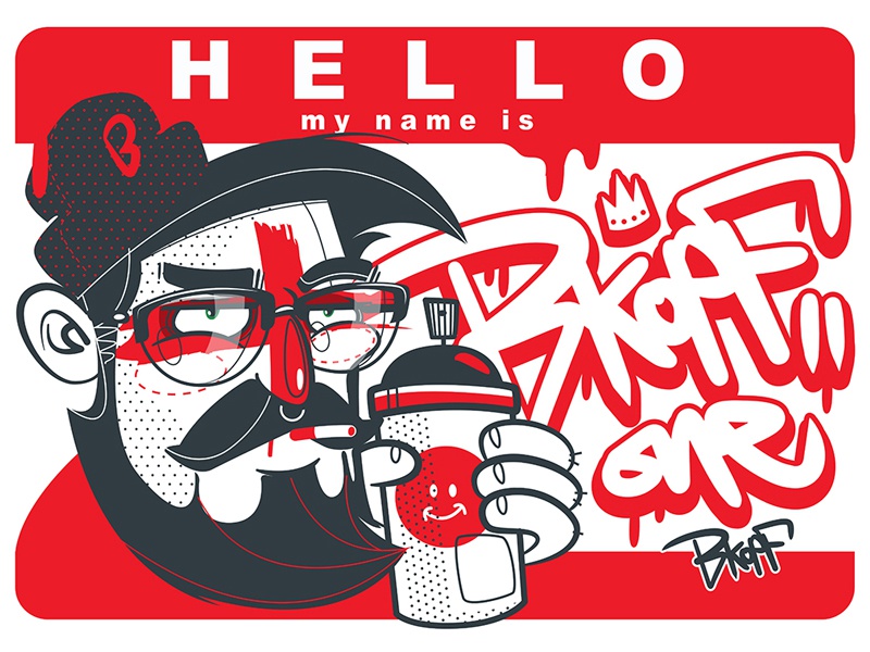 Detail Graffiti Stickers Hello My Name Is Nomer 39