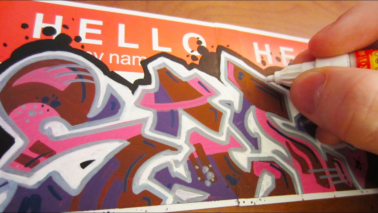 Detail Graffiti Stickers Hello My Name Is Nomer 8