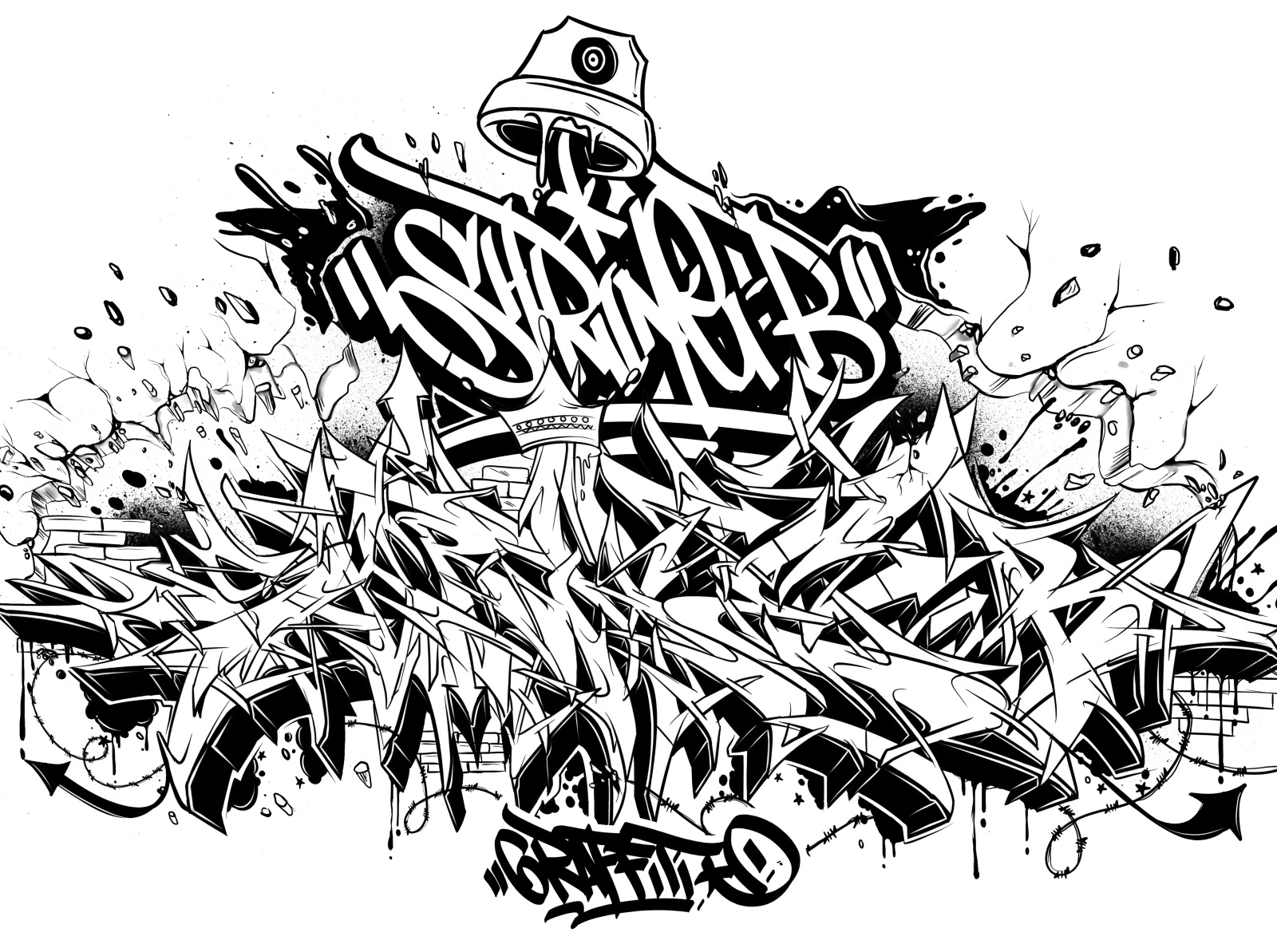 Detail Graffiti Style B Nomer 46