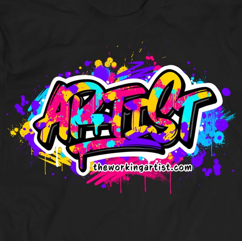 Graffiti Text On Tshirt - KibrisPDR