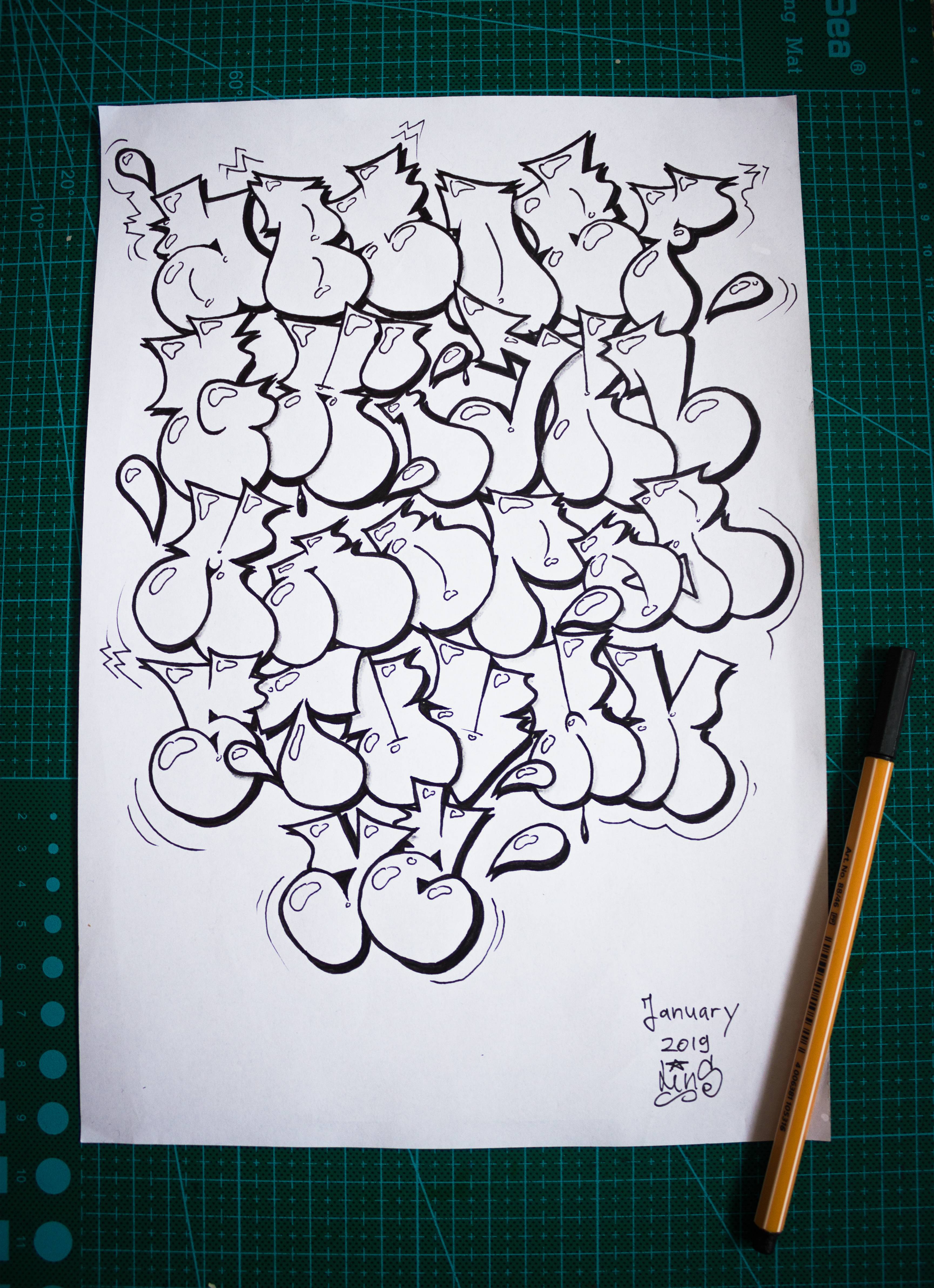 Detail Graffiti Throw Up Abc Nomer 13