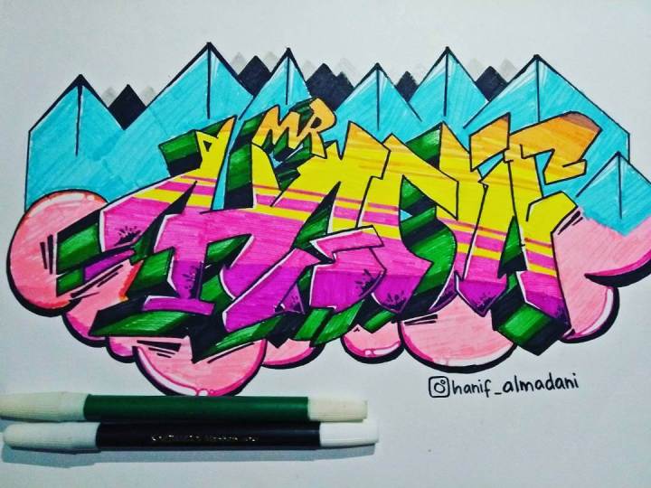 Detail Graffiti Tidak Warna Nomer 9