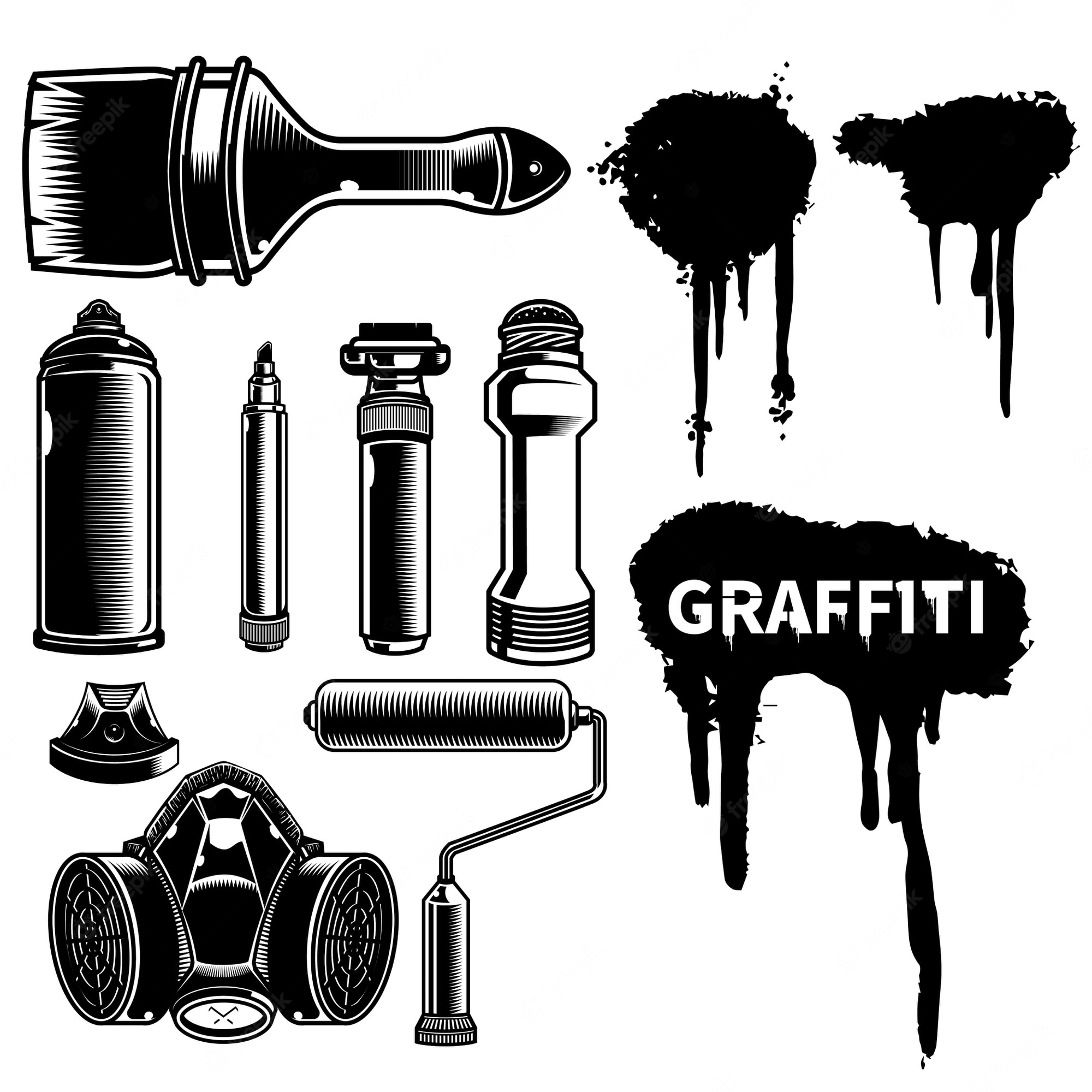 Detail Graffiti Tools Vector Nomer 3