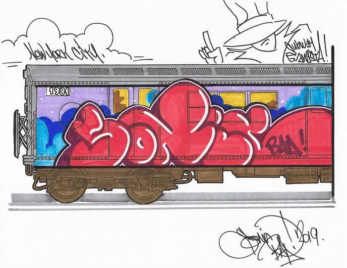 Detail Graffiti Train Drawing Nomer 30