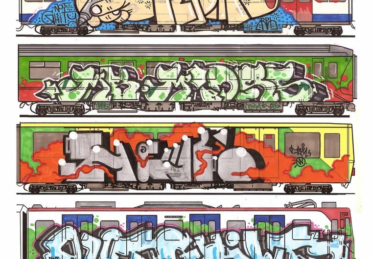 Detail Graffiti Train Drawing Nomer 50