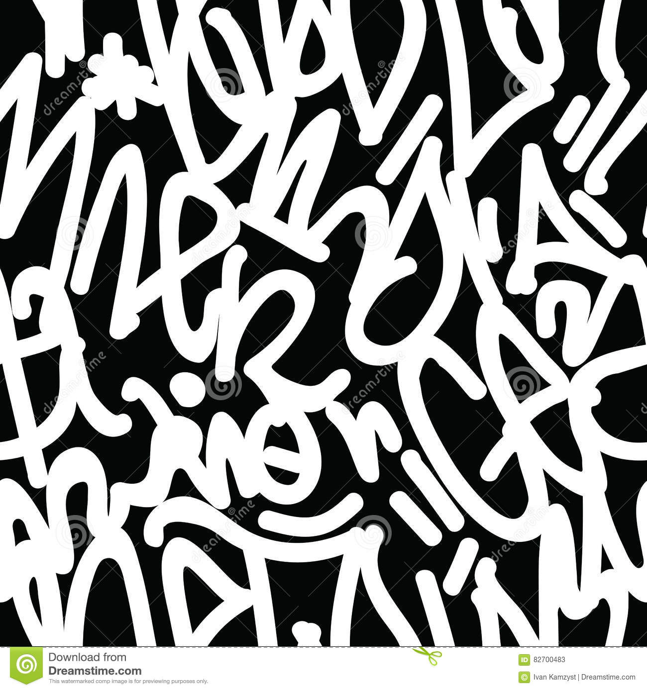 Detail Graffiti Tribal Seamless Black And White Pattern Vector Nomer 20