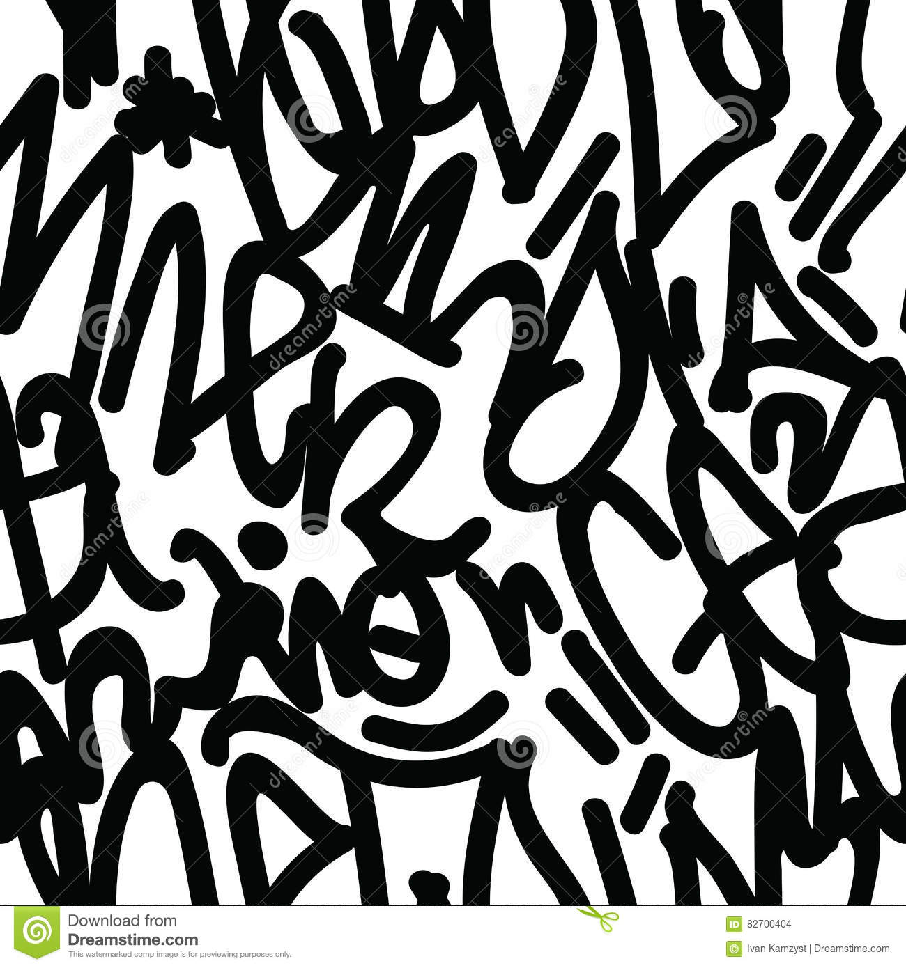 Detail Graffiti Tribal Seamless Black And White Pattern Vector Nomer 23