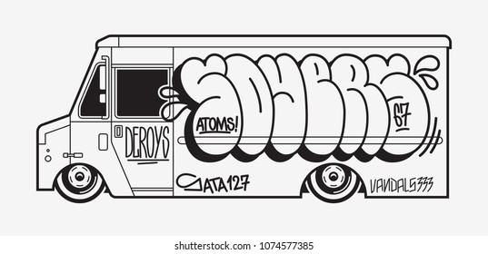 Detail Graffiti Truck Drawing Nomer 2