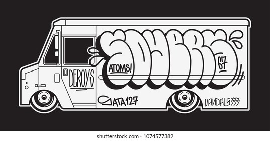 Detail Graffiti Truck Drawing Nomer 6