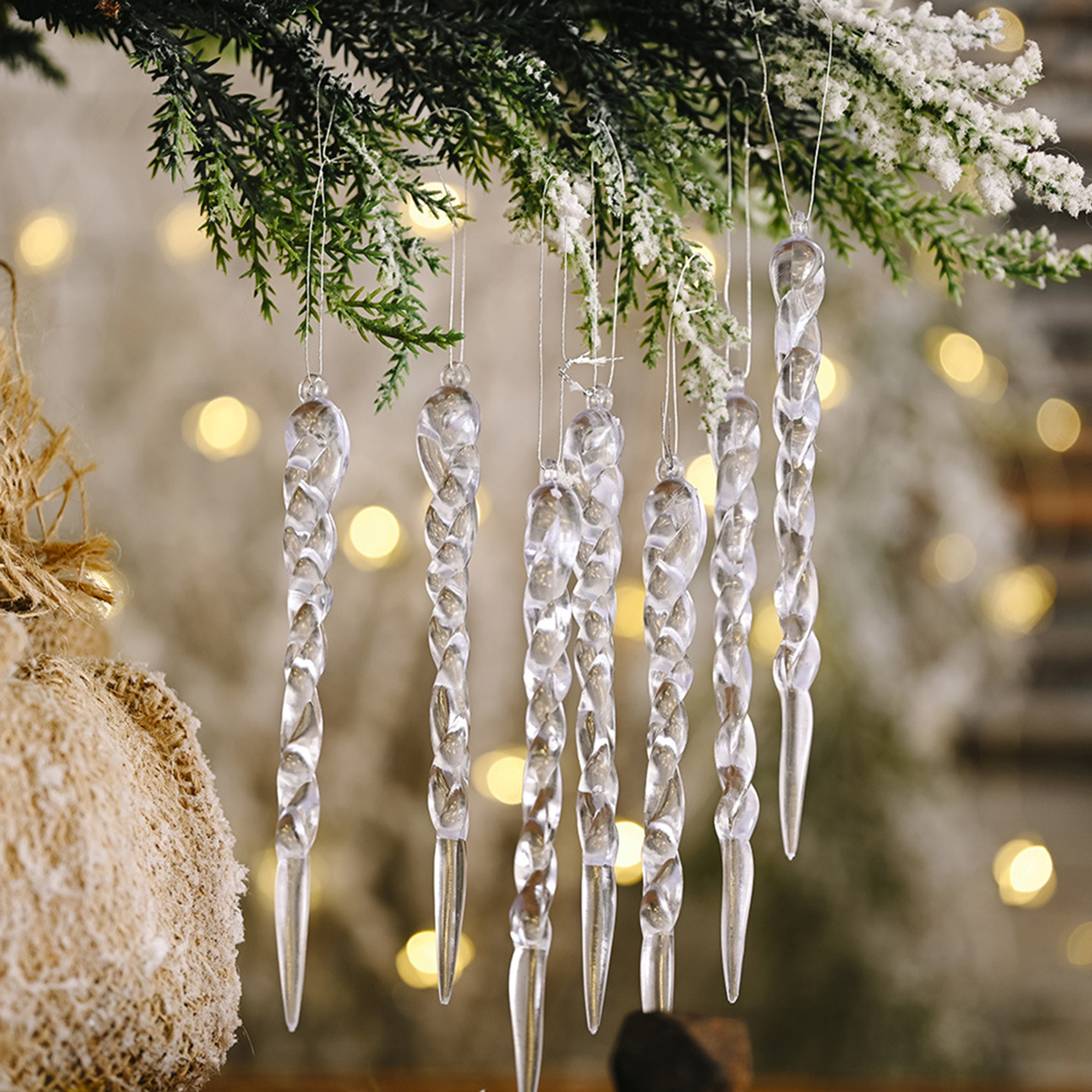 Detail Gold Christmas Tree Tinsel Icicles Nomer 10