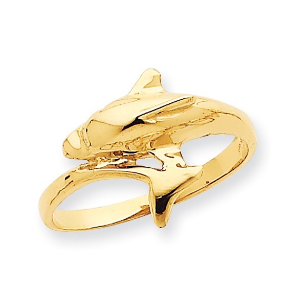 Detail Gold Dolphin Ring With Emerald Eyes Nomer 13