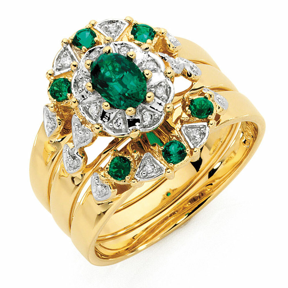 Detail Gold Dolphin Ring With Emerald Eyes Nomer 21