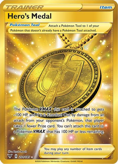 Gold Heroes Medal Pokemon Card - KibrisPDR