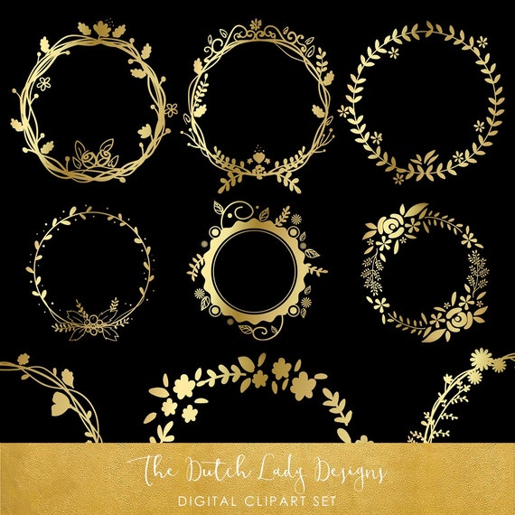 Detail Gold Wreath Clipart Nomer 22