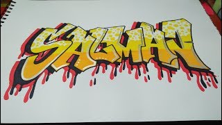 Detail Graffiti Tulisan Nama Salman Nomer 2