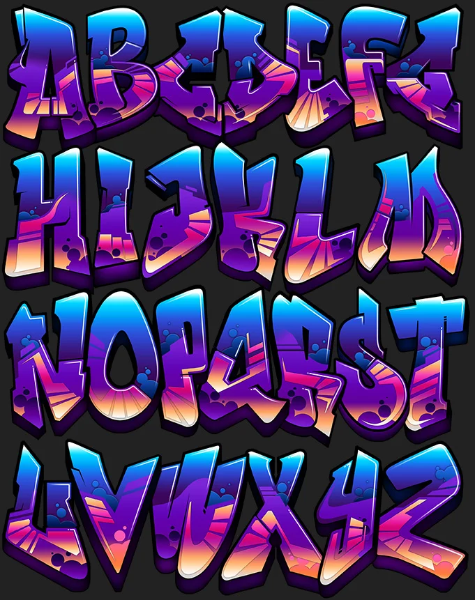 Detail Graffiti Typeface Nomer 19