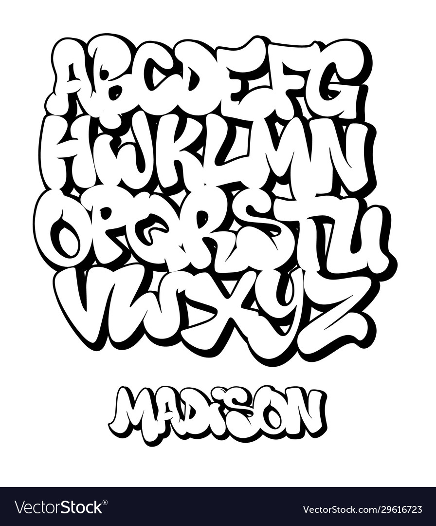 Detail Graffiti Typeface Nomer 7