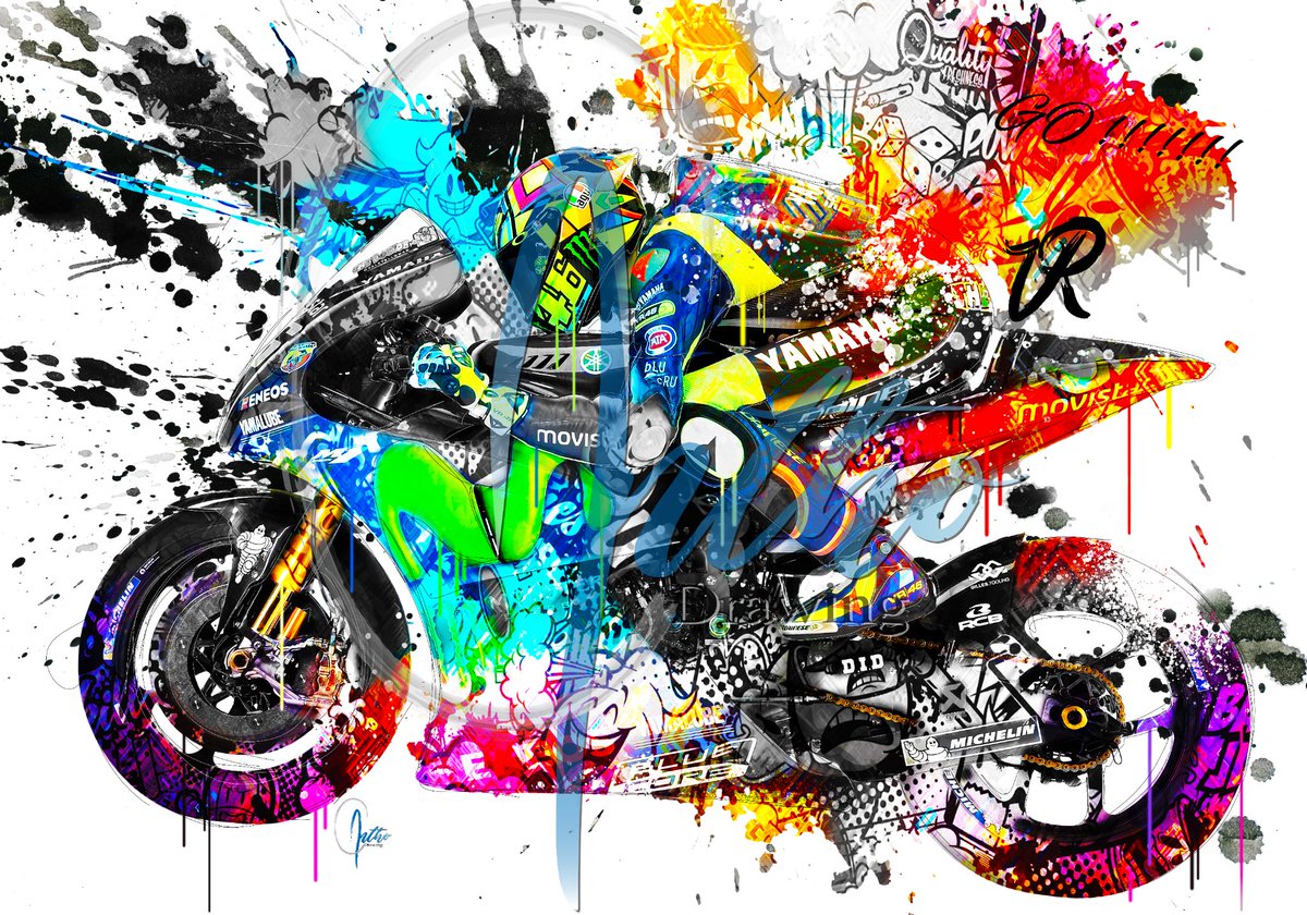 Detail Graffiti Valentino Rossi Nomer 24