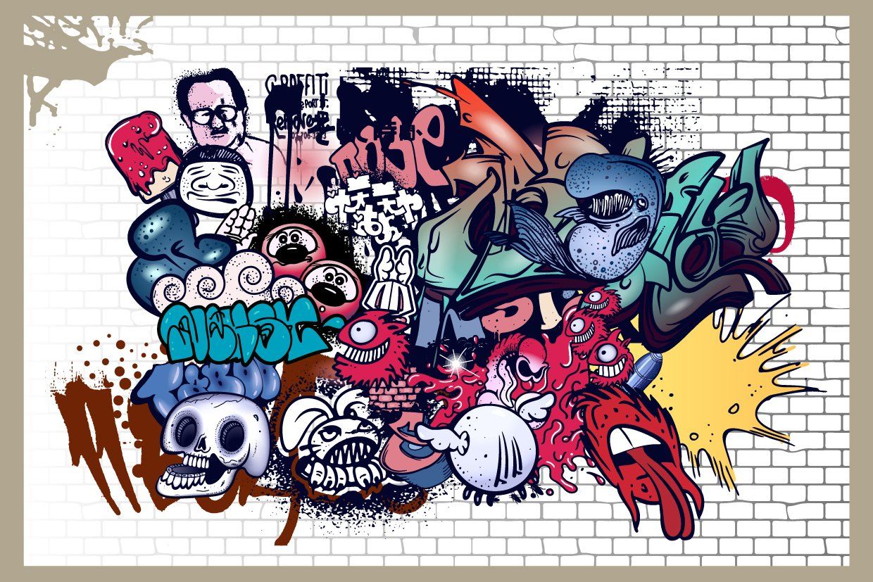 Detail Graffiti Vector Art Nomer 19