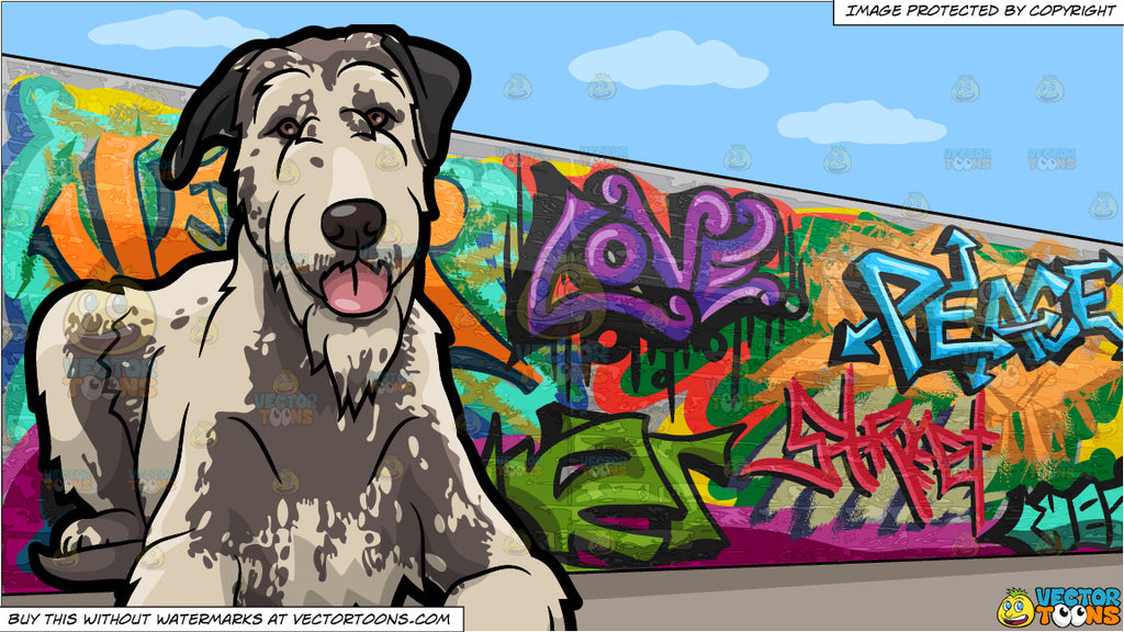 Detail Graffiti Vector Drawing Dog Nomer 18