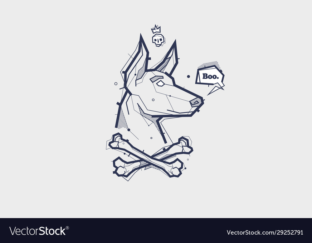 Detail Graffiti Vector Drawing Dog Nomer 3