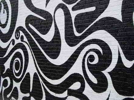 Detail Graffiti Wall Painting Balck White Nomer 21
