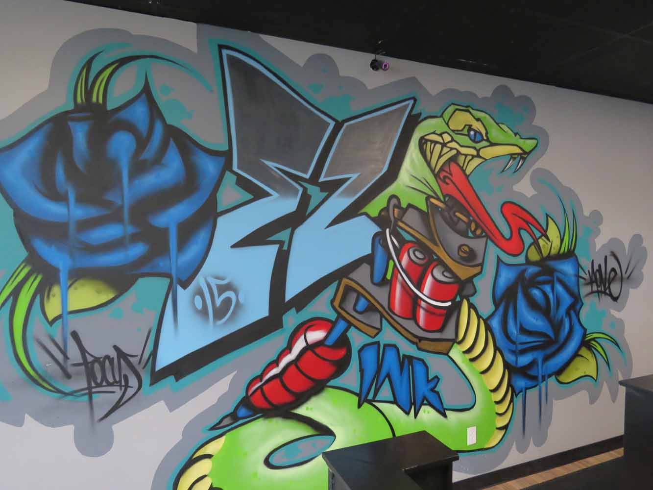 Detail Graffiti Wall Snake Nomer 30