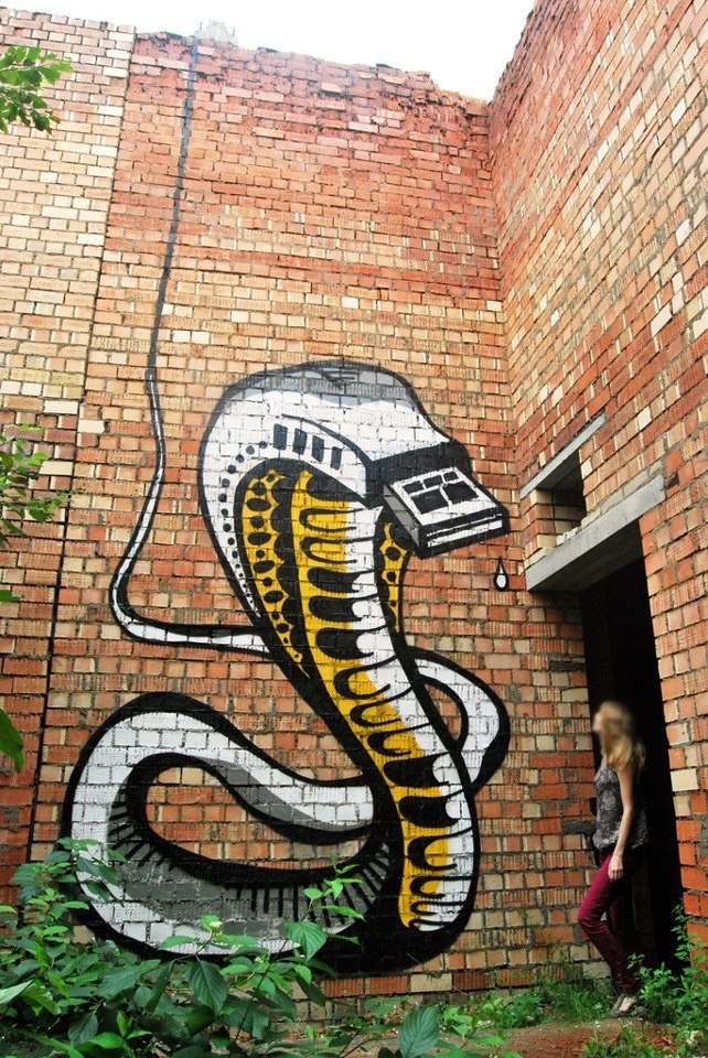 Detail Graffiti Wall Snake Nomer 6