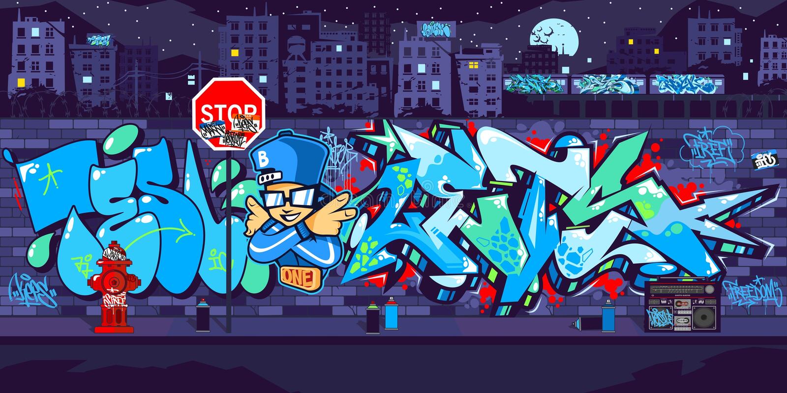 Detail Graffiti Wall Vector Nomer 18