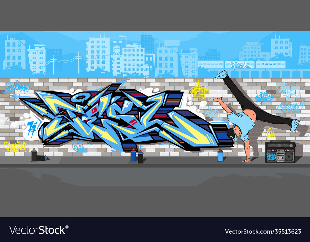 Detail Graffiti Wall Vector Nomer 31