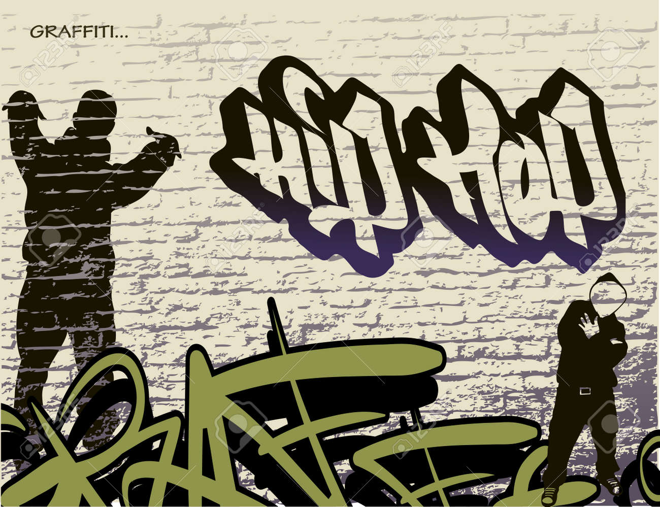 Detail Graffiti Wall Vector Nomer 52