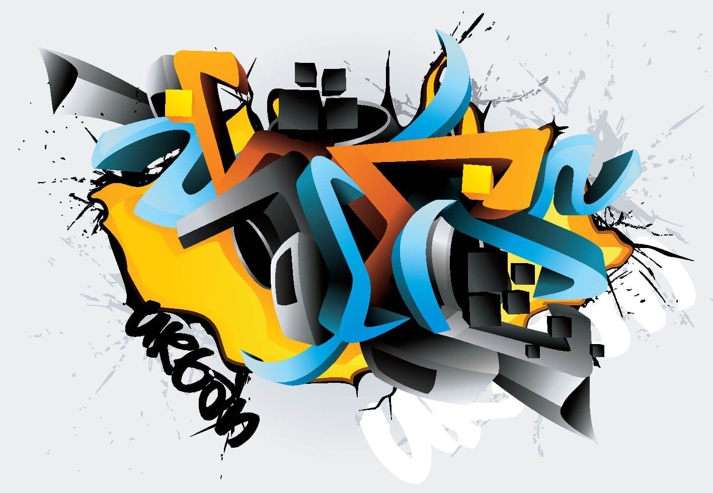 Detail Graffiti Wallpaper 3d Nomer 11