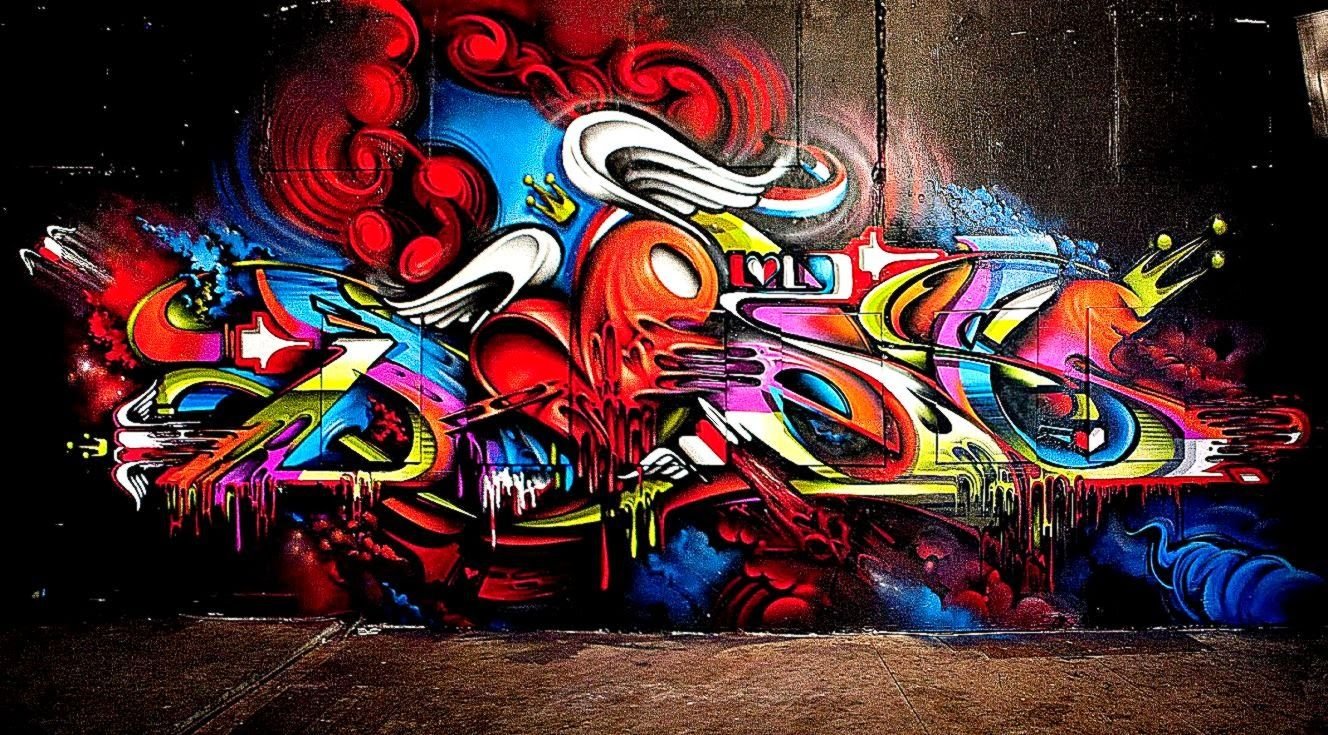 Detail Graffiti Wallpaper 3d Red Nomer 12